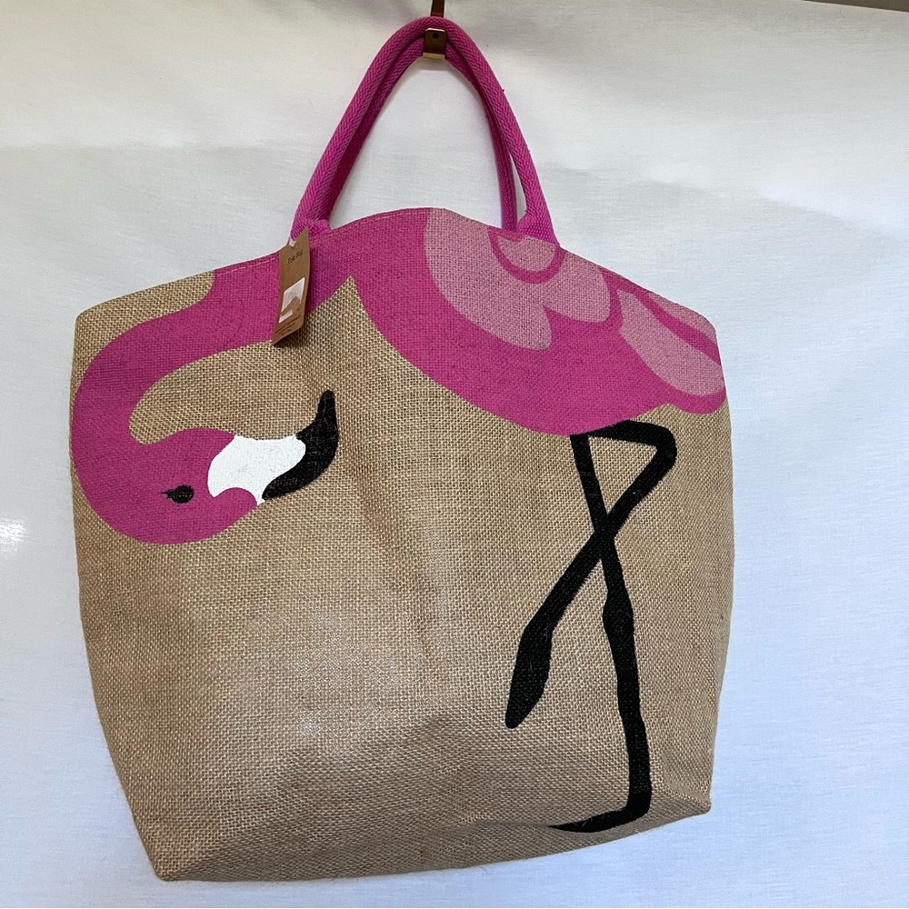 NWT Pink and Tan Flamingo Casual Tote Bag